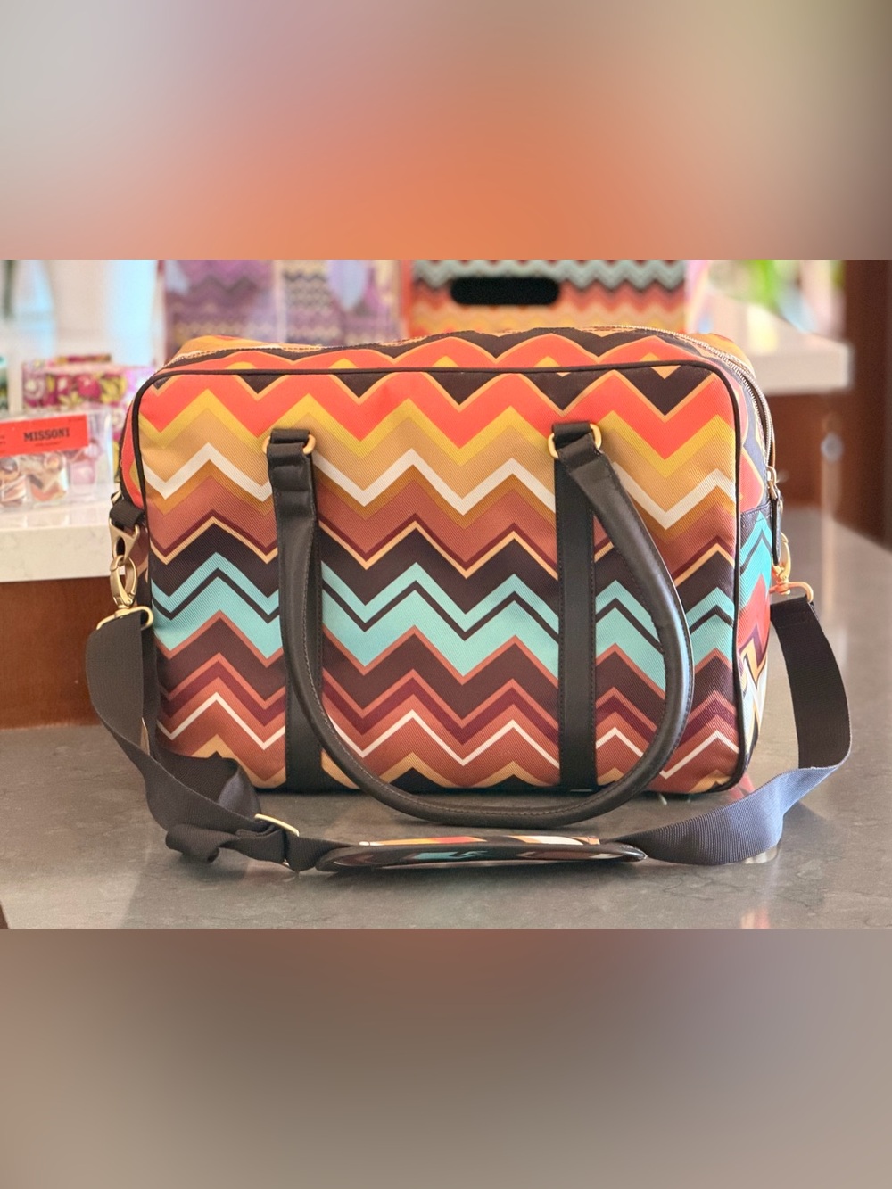 Missoni for Target Colore Zig Zag Travel Tote Bag Laptop Carry On 16x12x5